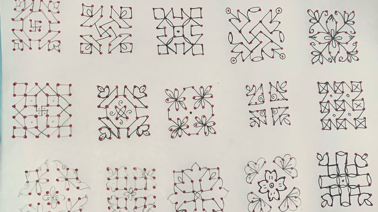 6-6 dots Simple Daily Rangoli designs 🌺🌺🍀 Very Easy Rangoli designs