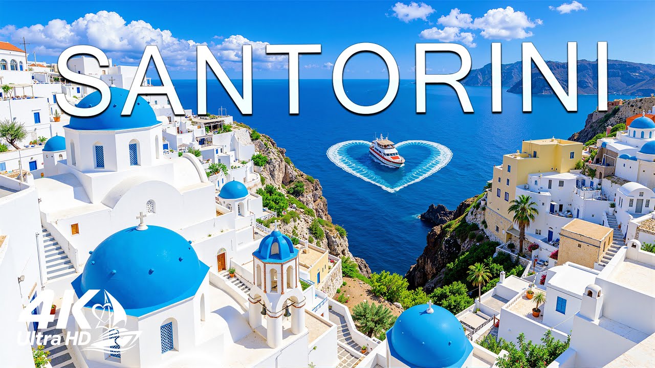 Санторини 4K 🇬🇷 Жемчужина Эгейского моря: Закат в Ойе | Вокальный дип-хаус 2026