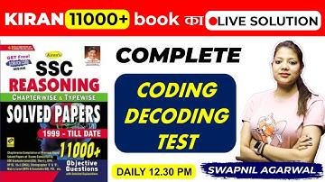 12.30 PM Reasoning Kiran 11000+ book Solution| Complete Coding Decoding Test | by Swapnil Ma