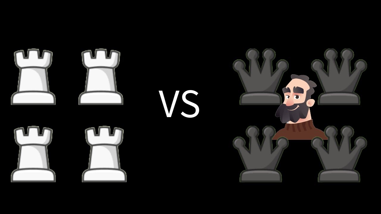 4 rooks VS 4 queens can martin win? - YouTube
