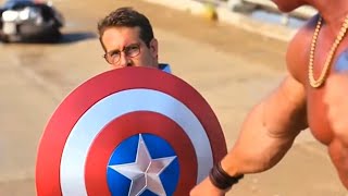 Free Guy | Ryan Reynolds With Captain America's Shield.