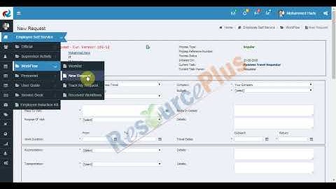 What are the functionalities available under Workflow menu in ResourcePlus HRMS application?