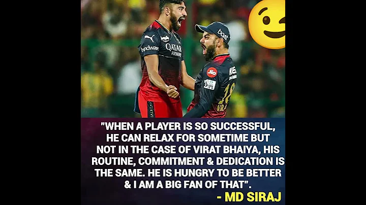 Siraj on Virat Kohli!🔥#ipl2023 #ipl #viratkohli #siraj