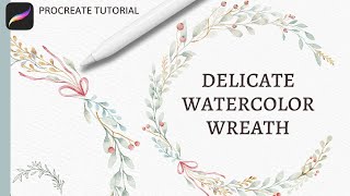 How to Paint a Watercolor Christmas Wreath in Procreate | Realistic Watercolor Procreate Tutorial