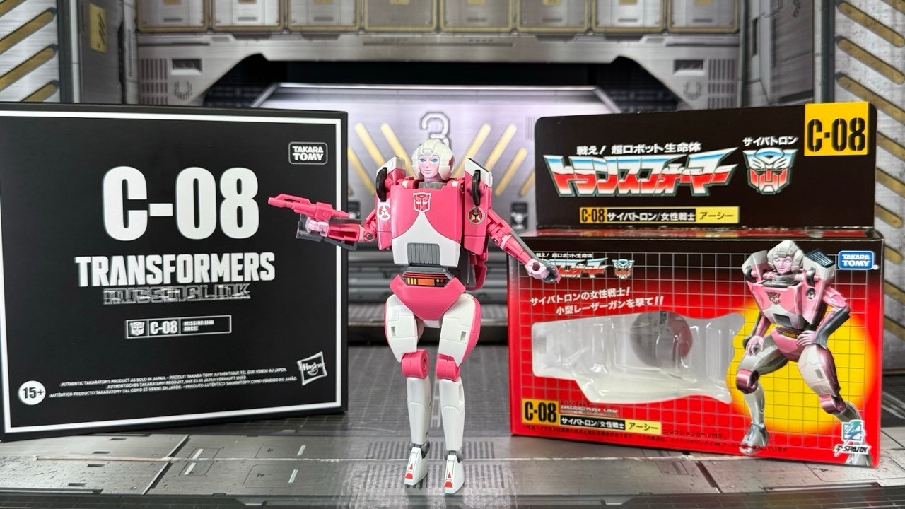 Missing Link C-08 Arcee Toy review- Transformers - Takara Tomy
