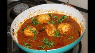 Egg curry recipe in Tamil - how to use homemade mutton masala powder for gravy