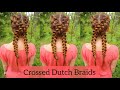 Crossed Dutch Braids | Easy Hairstyles for School | How to Braid Own Hair