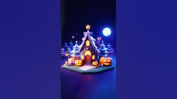 3D Modeling an Halloween Christmas House in Blender #shorts #blender3d #halloween
