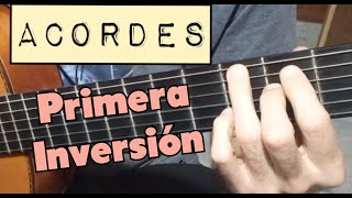 Como hacer acordes con primera inversión en la guitarra