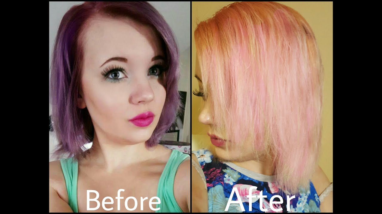 Dark Purple To Light Pink Hair In Less Than 2 Hours Youtube