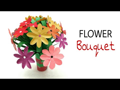 Flower Bouquet for Birthdays, Weddings & Anniversaries - DIY Tutorial by Paper Folds - 959