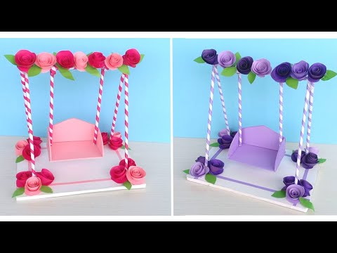 How to make a Paper Swing / DIY Miniature Swing Making at Home / Paper Crafts Idea /paper Swing /DIY