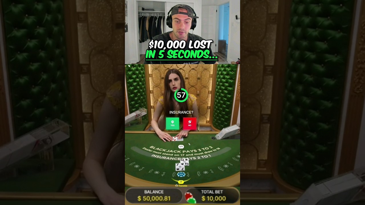 Toaster LOST $10,000 in 5 seconds on BLACKJACK *GONE WRONG*