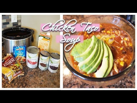 EASY CHICKEN TACO SOUP | SLOW COOKER