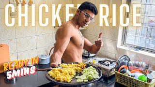 EASY &amp; HEALTHY Chicken Rice Recipe for Bodybuilding | PERFECT For STUDENTS &amp; BACHELORS !