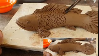 DIY How to sculpt a fish | clay sculpture