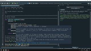 Programação Python –  Função que Retorna a Mediana de uma Lista de Inteiros