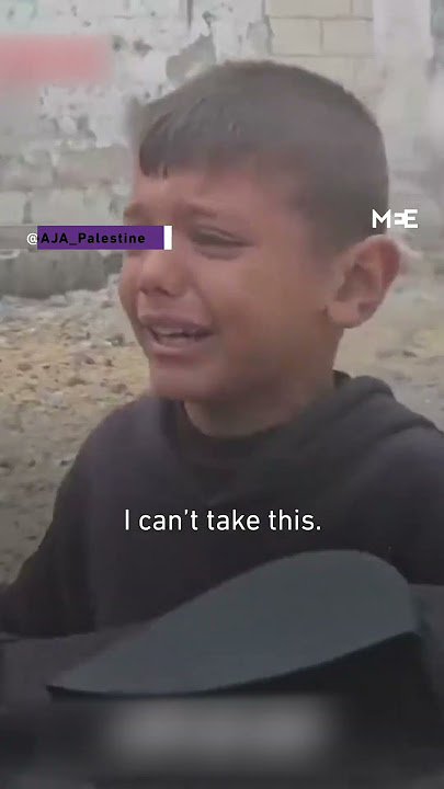 ‘I swear I’m scared,’ says Palestinian boy escaping Israeli bombardment in Gaza