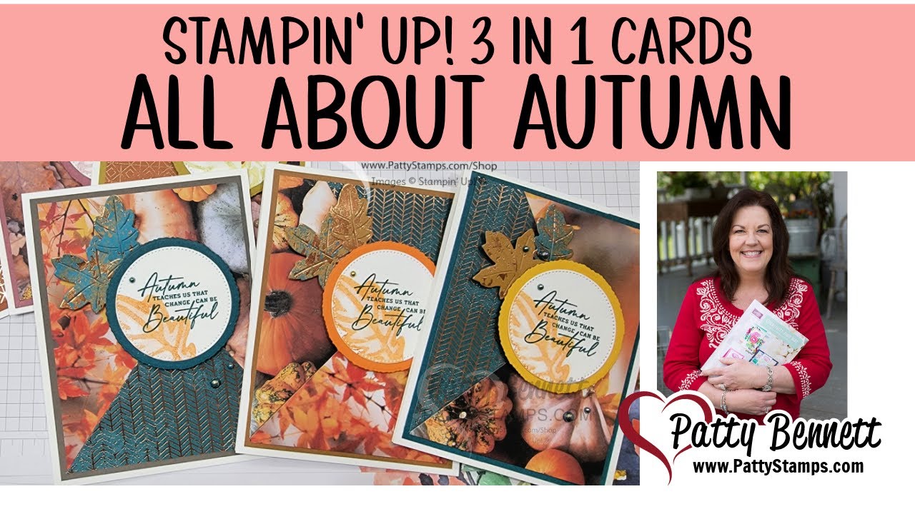Make 3 Cards at Once with Stampin' Up! All About Autumn paper! Plus ...