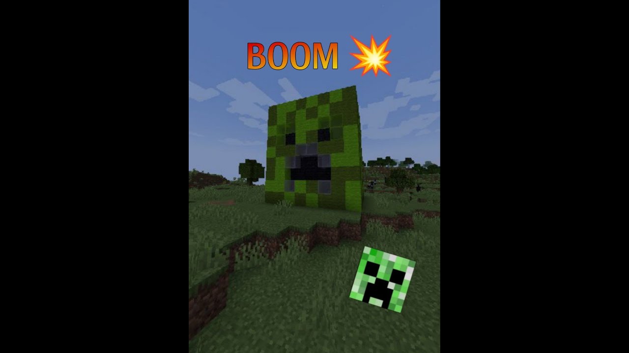 blew up a very big creeper head in MINECRAFT??! - YouTube