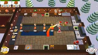 Overcooked Festive Seasoning 1-7 3 player 3 stars coop score 586