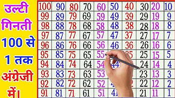 Countdown 100 to 1,  Countdown, Back Counting, Ginti , Backward Counting videos for kindergarten ||