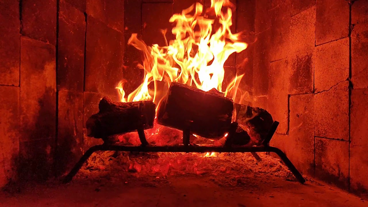 Burning wood in the fireplace, slow motion YouTube