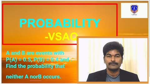 A and B are events with P(A) = 0.5, P(B) = 0.4 and .Find the probability that neither A norB occurs.