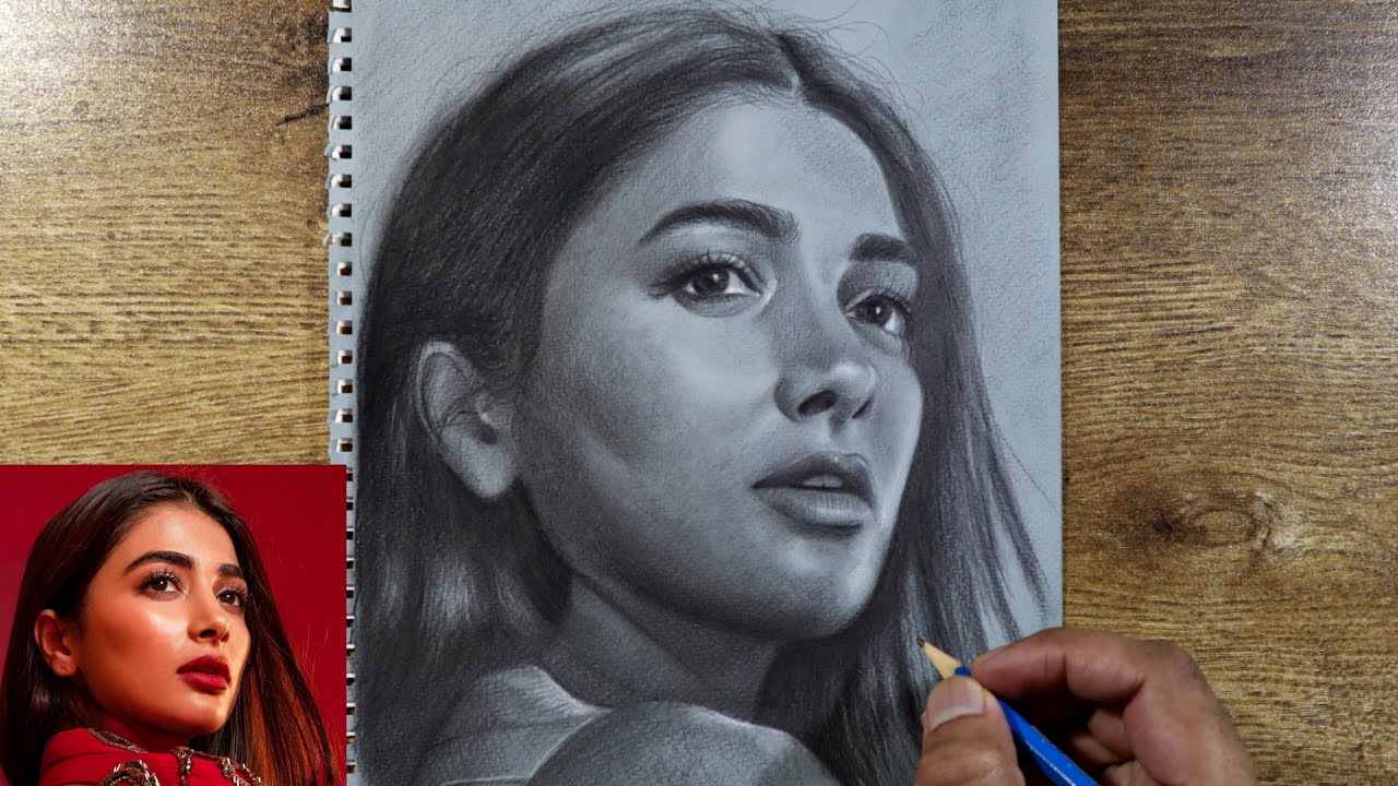 Portrait #89 - Drawing using Charcoal on Toned Paper 