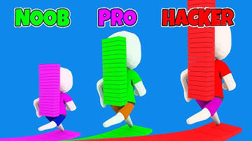 NOOB vs PRO vs HACKER in Bridge Race