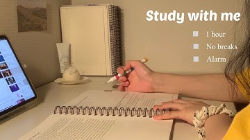 STUDY WITH ME 1hour | 1시간 집중 | 스터디윗미 | NCS | 집공 | Alarm | fire crackling | 장작 타는 소리 ASMR🔥