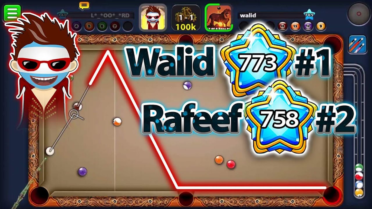 8ball pool Me and the highest level in the world walid damoni 773 with  2700bTotal / crazy shots - 