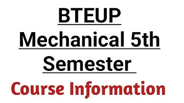 Mechanical 5th Semester Course Information @PolytechnicPathshala
