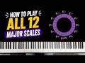 How to play all 12 Major scales on the piano?