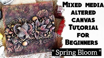 Mixed media canvas | Dry brush techniques using immix chalk paints and metallic paint for beginners