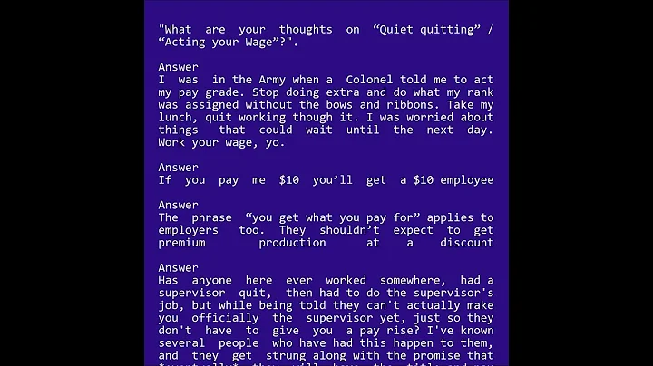 What are your thoughts on “Quiet quitting” / “Acting your Wage”? #shorts #reddit #iata