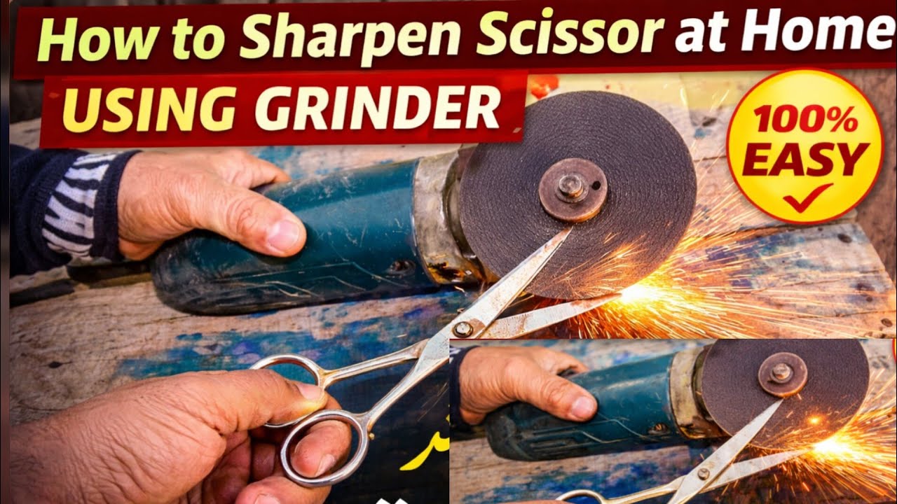Как наточить ножницы дома| Заточка ножниц в домашних условиях с помощью болгарки | Каинчи тез кар...