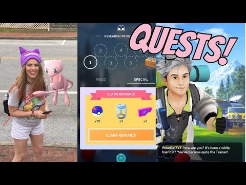 MEW IS HERE! WHAT ARE QUESTS LIKE IN POKEMON GO? MEW QUEST DAY 1! 