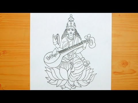 Pin by Vuppu Ajay on Saraswati Devi | Drawing sketches, Drawings, Pencil  art drawings