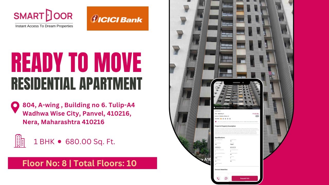 804, A wing , Building no 6  Tulip A4 Wadhwa Wise City, Panvel, 410216, Nera, Maharashtra 410216