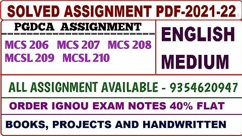 PGDCA Solved assignment 2021-22/PGDCA Solved assignment English / Mcs 206,207,208, Mcsl 209,210