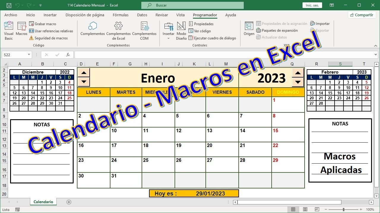 Calendario con Macros en Excel YouTube