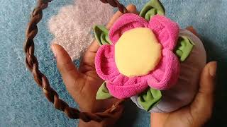 🌷como fazer flor peso de porta de fuxico #diy #artesanato