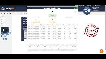 Binary Bot - Robô D3 Operando em Conta Real 2020