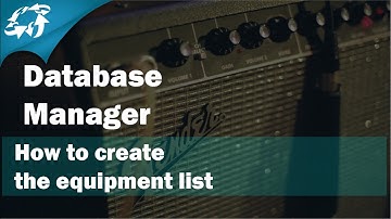 AVCAD Database Manager - How to create the equipment list