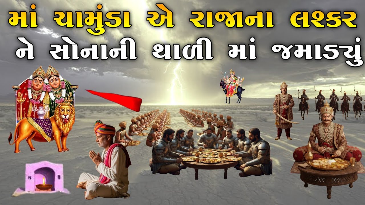 માં ચામુંડા એ રાજાના લશ્કર ને સોનાની થાળી માં જમાડ્યું | Chamunda Ma no itihas | Raja Meladi