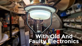 Cleaning A VERY OLD Fluorecent Fixture From The 50's!