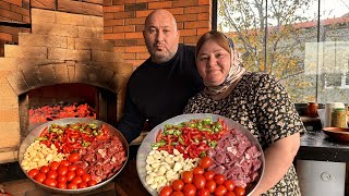 We learned how to cook Turkish dishes in a frying pan Veal in Sauce, It was Delicious!