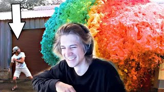 xQc Reacts to World's Largest Devil's Toothpaste Explosion | Mark Rober | xQcOW