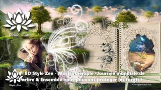 8D Style Zen - Musicothérapie 1H Reiki Journée de Larbre & Ensemble pour protéger les forêts